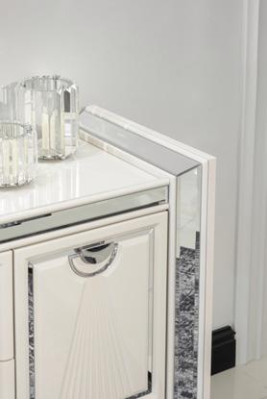 Luxus Kommoden mit 2x Spiegel Weiß Konsole Möbel Sideboard Kommode
