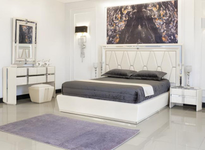 Schlafzimmer Set Bett + 2x Nachttische + Kommode 4tlg Moderne Möbel