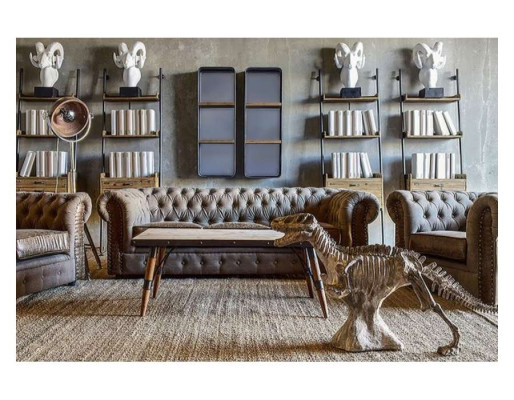 Sofagarnitur Polster Couch Sofa Klassik Chesterfield 3 Sitzer Set Neu NAPOLI V