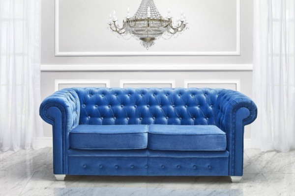 Chesterfield Design Luxus Polster Sofa Couch Sitz Garnitur Leder Textil Neu #H3