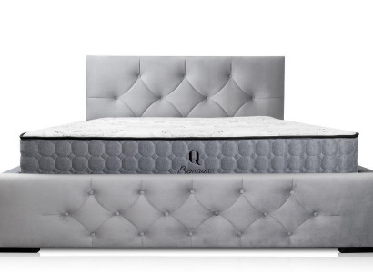 Bett Weiß Modern Design Stoff Polster Schlafzimmer Doppelbett Holz Elegantes Neu