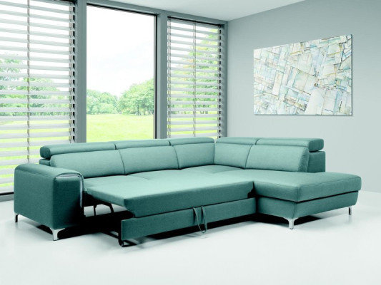 Designer-komfortables, weiches Ecksofa in exquisitem Blau für das Wohnzimmer