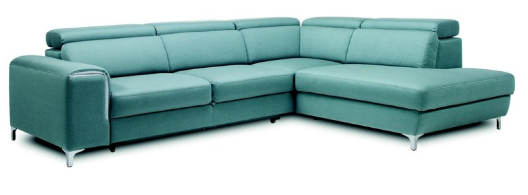 Designer-komfortables, weiches Ecksofa in exquisitem Blau für das Wohnzimmer