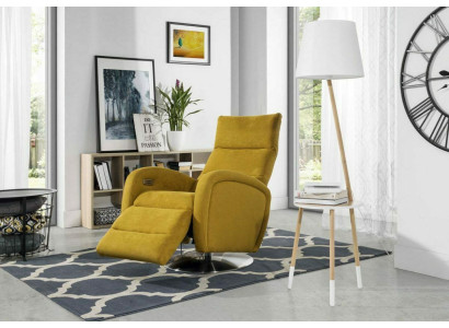 Sessel Lounge Designer Stuhl Polster Sofa 1 Sitzer Relax Drehbar Fernseh Stoff