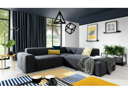 Ecksofa L-Form Sofa Wohnlandschaft Garnitur Polster Stoff Design Moderne