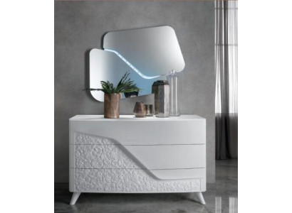  Kommode mit Spiegel Holz Kommoden Möbel Schrank Schlafzimmer Weiß Sideboard Neu