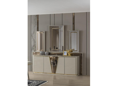 Sideboard Kommode Wohnzimmer Holz Modern Beige Luxus Schränke Design