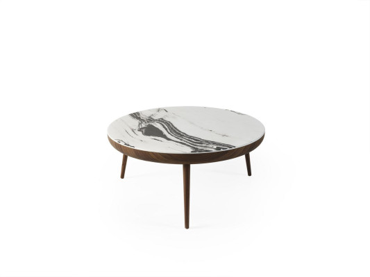 Couchtische Set 2 tlg. Tisch Wohnzimmer Möbel Rund Weiß Holz Design