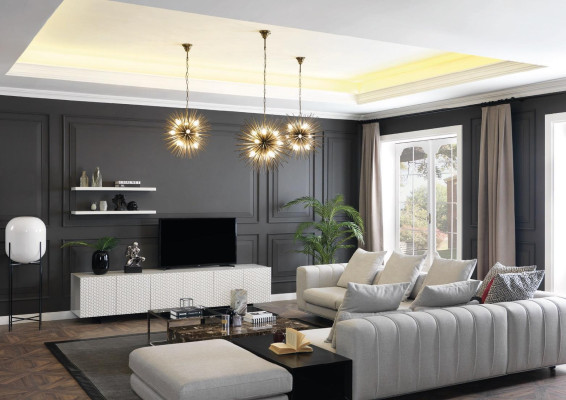 Wohnlandschaft Ecksofa L Form tv Ständer 3x Couchtisch Couch Polster Möbel