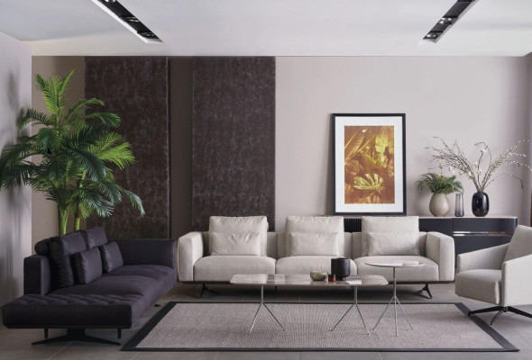 Sessel Design Polster Couch Couchen Sofas Textil Stil Modern neu Grau