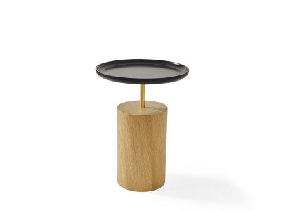 Beistelltisch Tisch Holz Beistell Designer Möbel Schwarz Rund Tisch