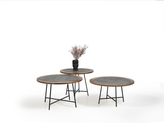 Couchtisch Design Holz Rund Braun Beistell Tisch Wohnzimmer Tische Neu