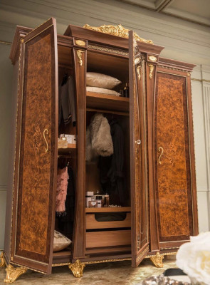 Schrank Massive Schlafzimmer Möbel Italien Echtholz Kleiderschrank Holzschrank