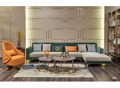 Ecksofa Lform Textil Luxus Design Wohnlandschaft Polster Couch Couchen